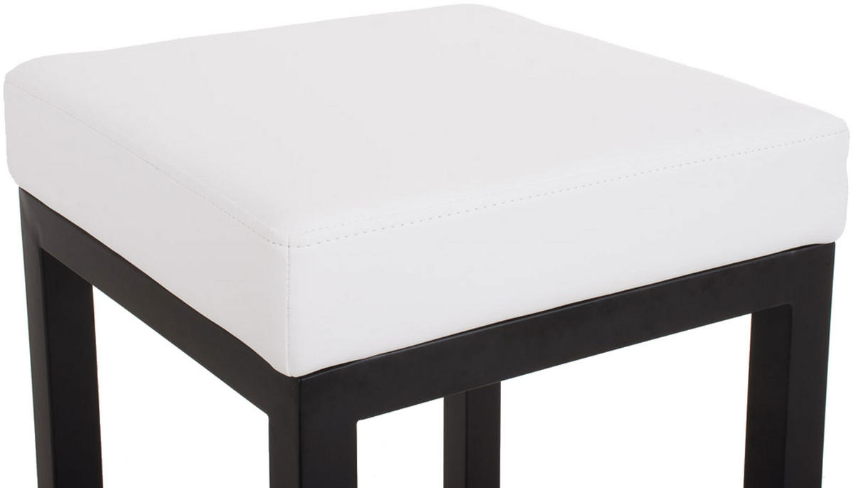 BARHOCKER KIEL Weiß Kunstleder Stahl 85 cm Höhe - Weiß, Metall (41/85/41cm) - DELUKE