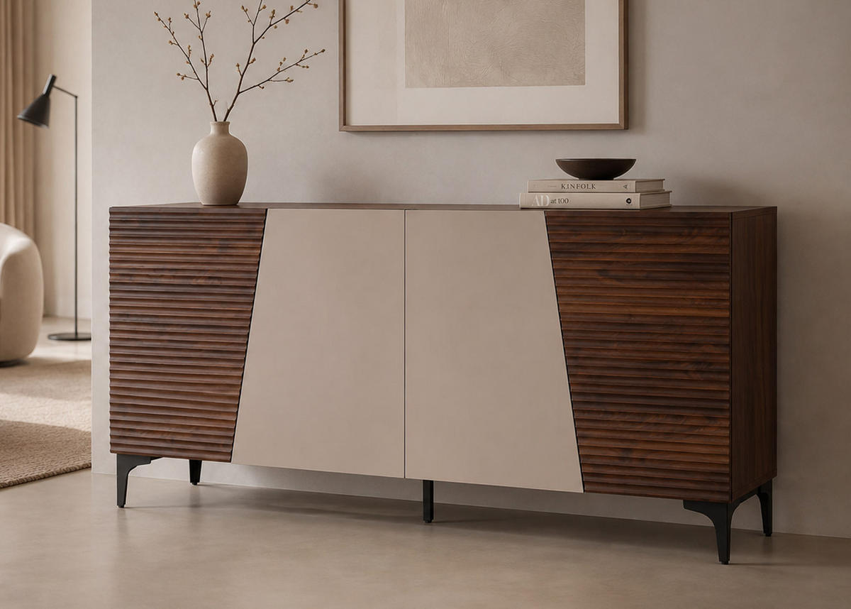SIDEBOARD Walnuss Dekor - Walnussfarben, Holz (160/80/42cm) - MCW