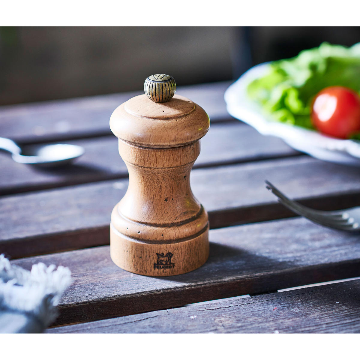 PFEFFERMÜHLE Bistro Antiquaire 10cm Buchenholz Stahlmahlwerk - Braun, Holz (5.3/10/5.3cm) - PEUGEOT