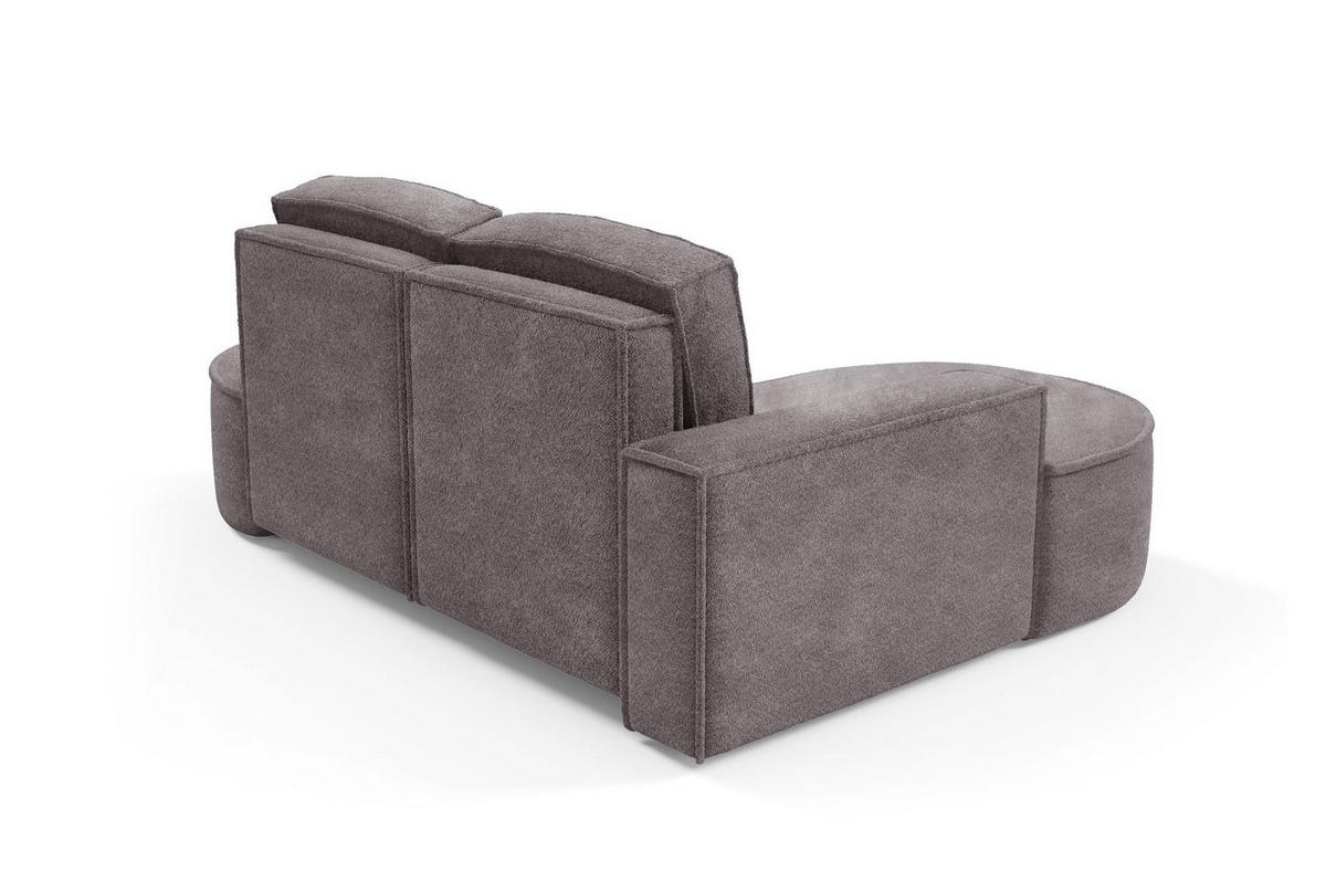 ECKSOFA Flow Grau, mit Kissen in Abriamo Stoff, linke seite - Grau, Holzwerkstoff/Textil (210/157cm) - Bettso