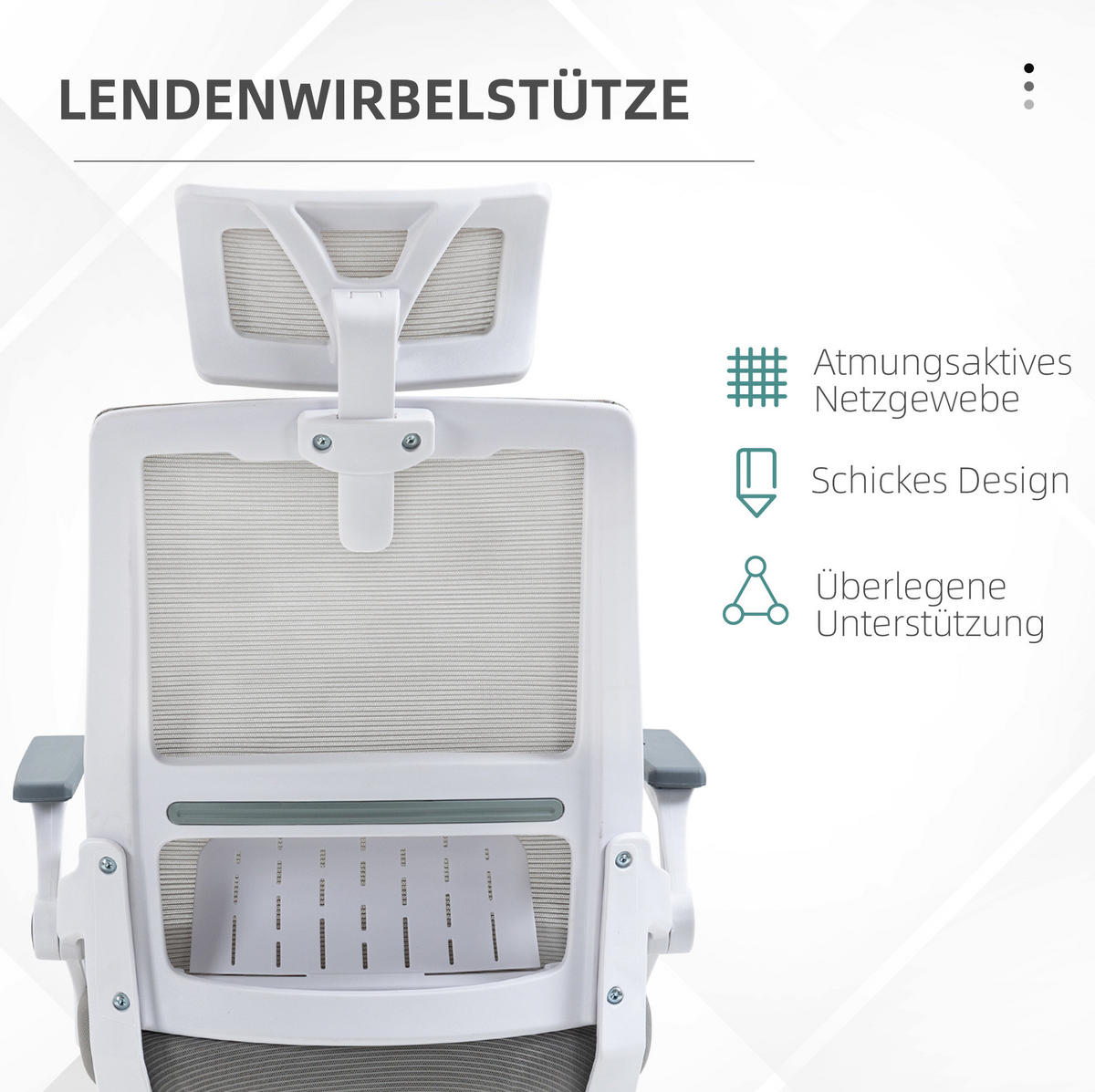 DREHSTUHL 58/61/102-119 cm grau aus Mesh höhenverstellbar - Grau, Textil (61/119/58cm) - OKWISH