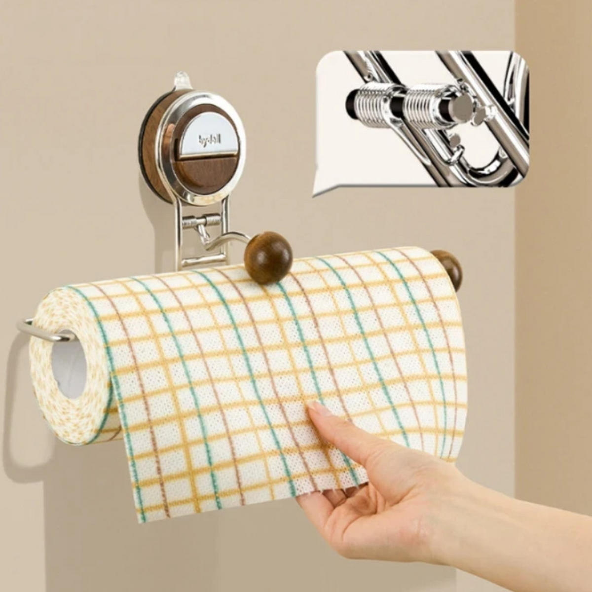 KÜCHENPAPIERHALTER, 30,4 × 11,9 cm - Braun, Metall (11.9/5.4/30.4cm) - Authentics