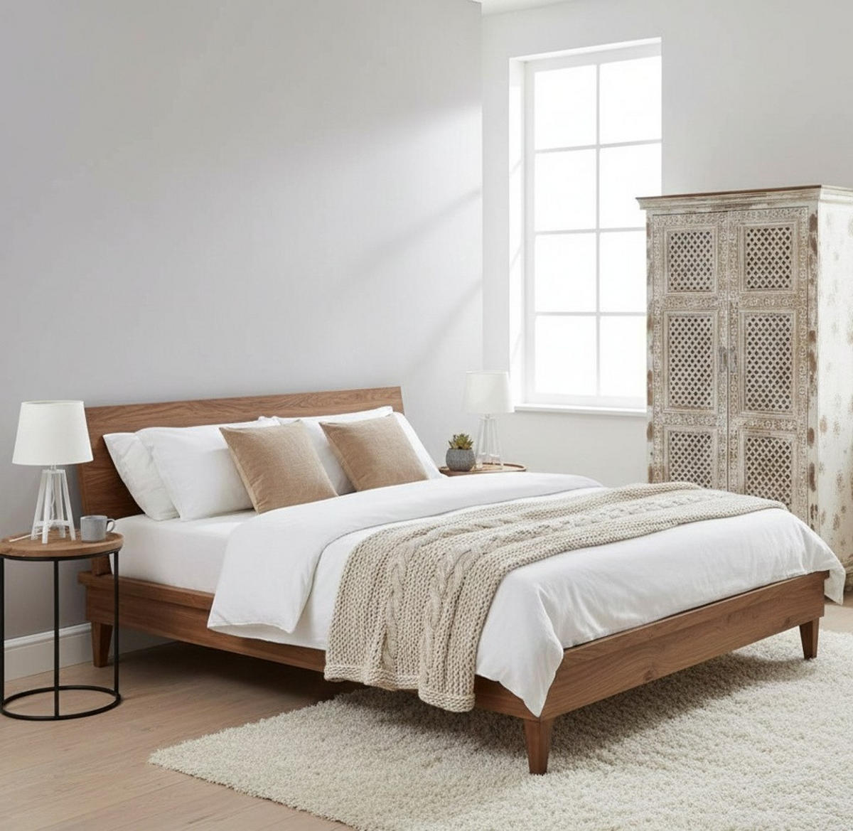 KLEIDERSCHRANK aus holz 104x43x188cm - Weiß, Holz (104/188/43cm) - Wanderlust