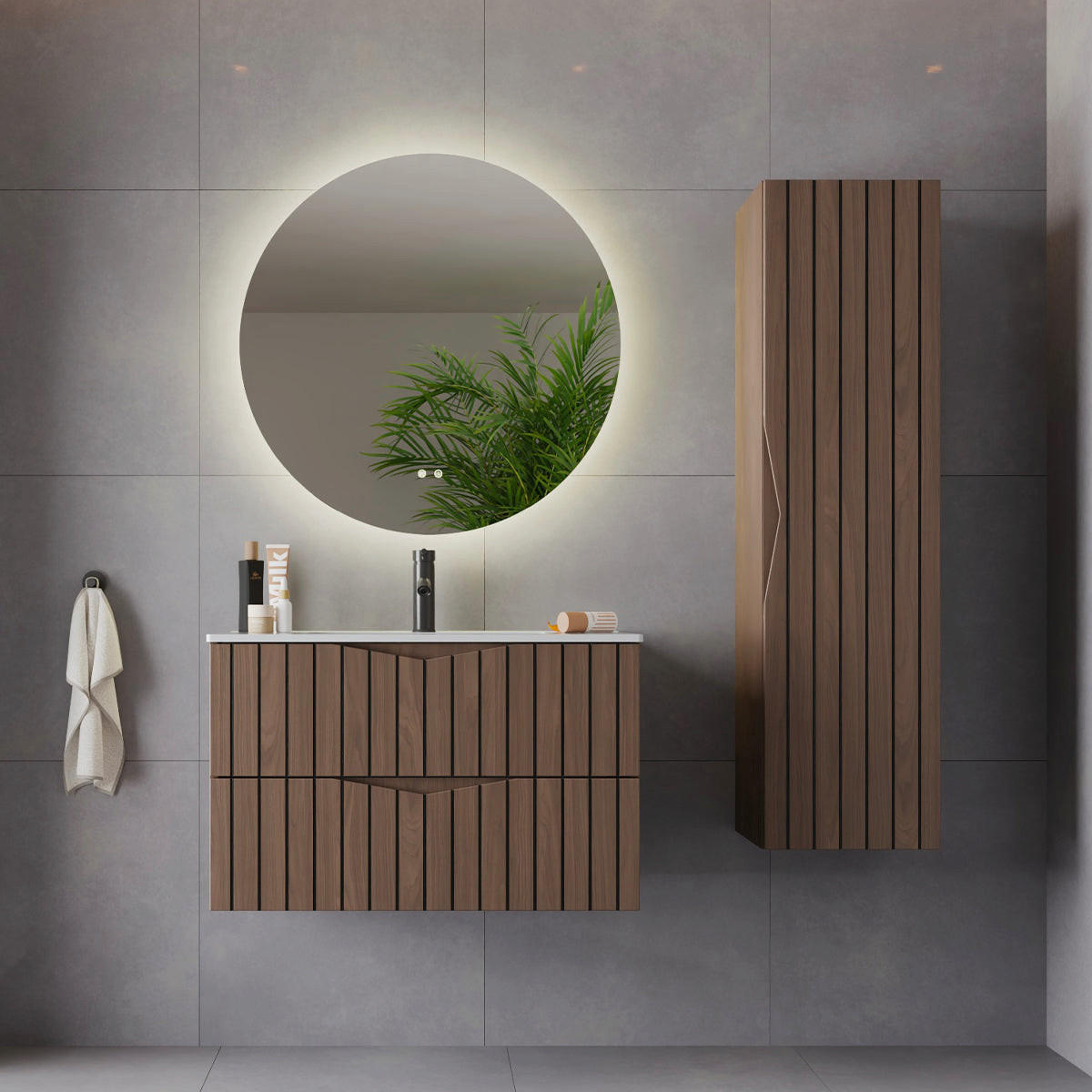 WASCHTISCH 80cm Siena Holz und Schwarz - Schwarz, Holzwerkstoff (80/50/45.8cm) - Petits-meubles