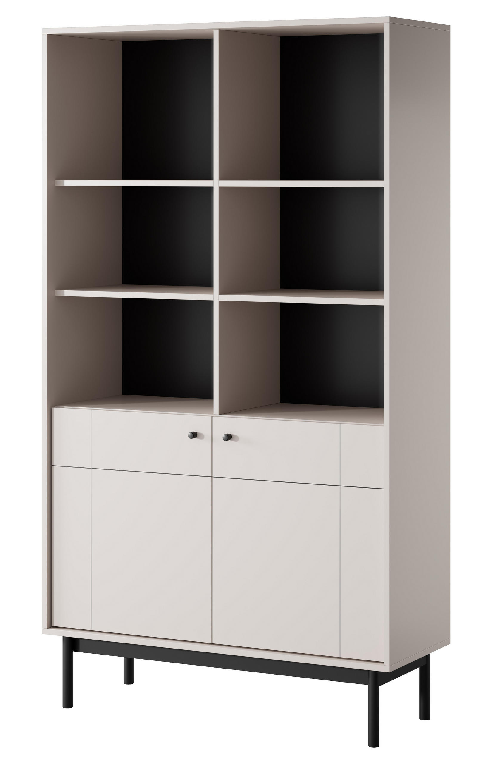 REGAL 100 cm Lunaris mit 2 Türen, Kaschmir - Kaschmir, Holz (103/185/39cm) - Emporius