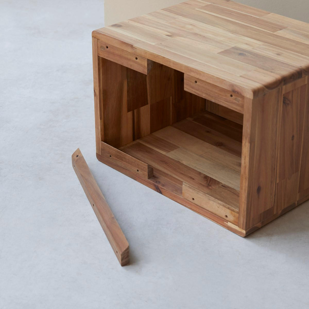 BADEZIMMERMÖBEL Lila Natur aus Akazie - Naturfarben, Holz (50/35/40cm) - Tikamoon