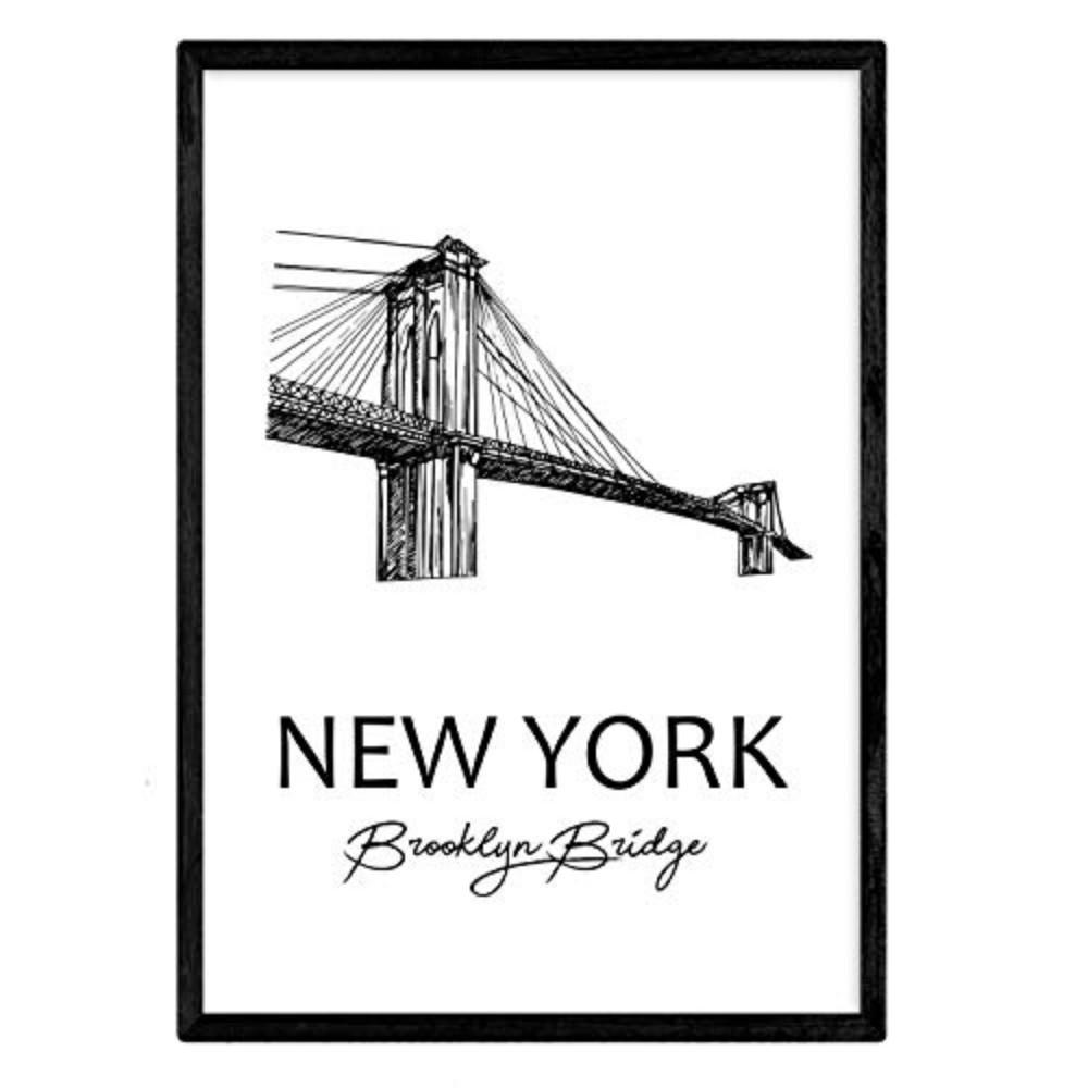 POSTER Städte Denkmäler New York Brooklyn Bridge A3 Rahmenlos - Klar, Papier (29.7/5/42cm) - Nacnic
