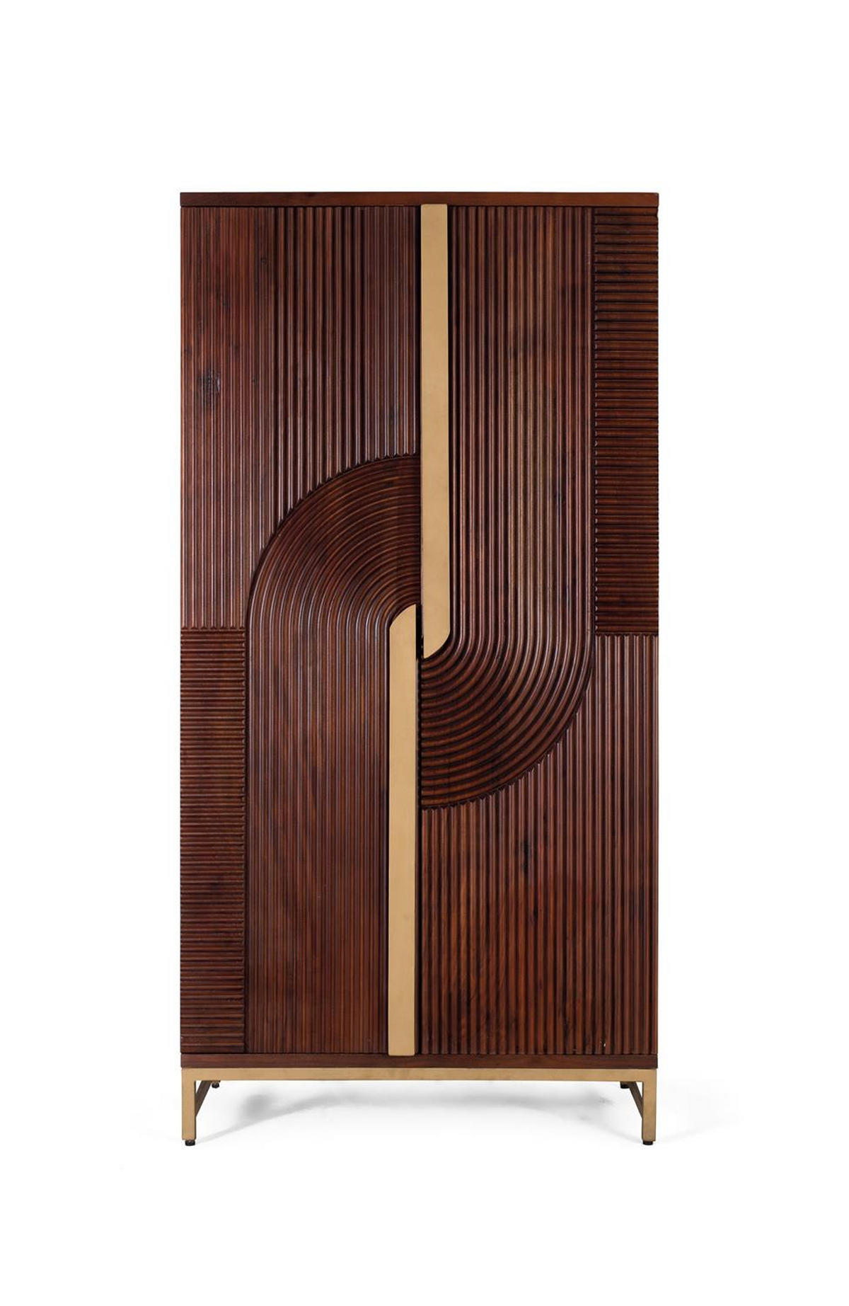 BARSCHRANK aus Mangoholz und Metall - Kirschbaumfarben, Holz (53/179/91cm) - Giner y Colomer