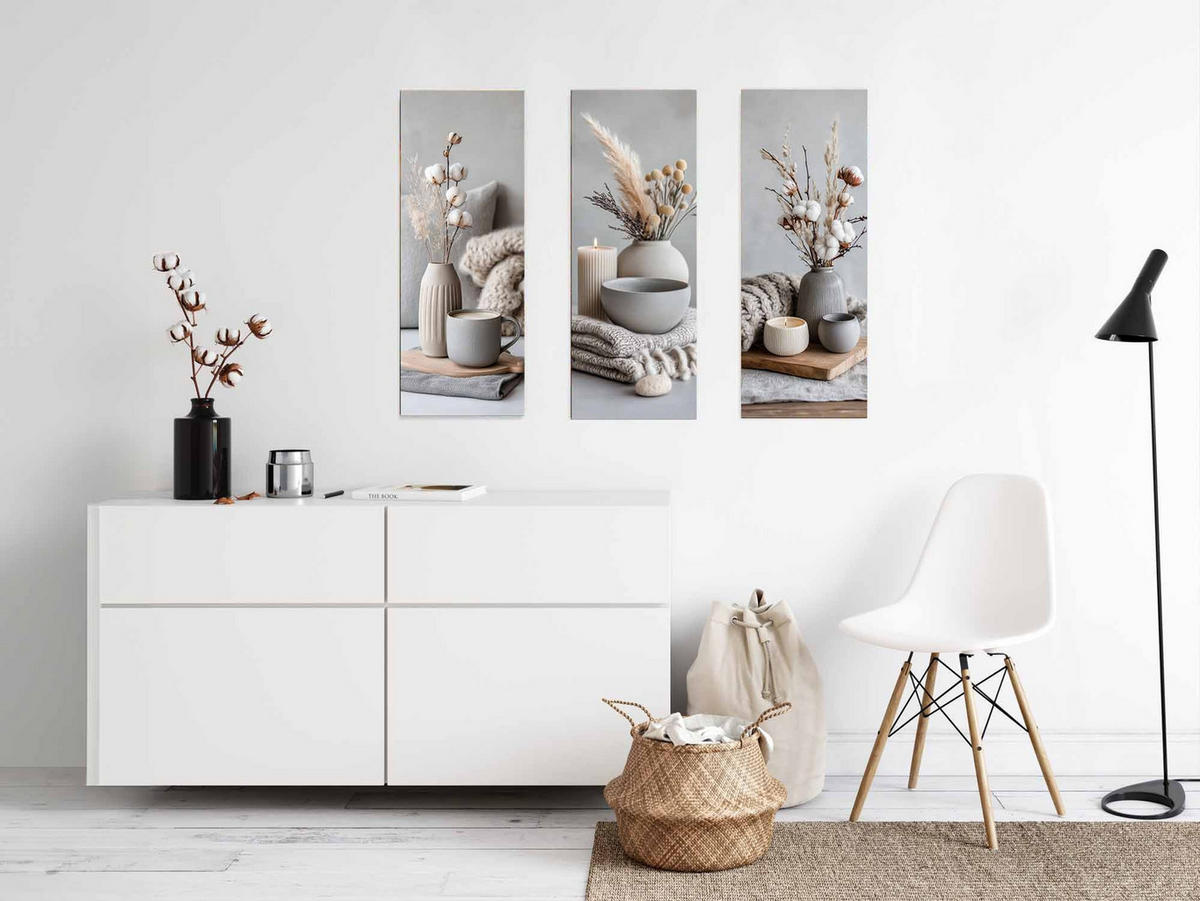 GLASBILD 30x80 cm Stillleben hell - Beige, Glas (30/80cm) - artissimo