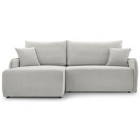 ECKSOFA Netarro, Graubeige Chenille, linksseitig - Taupe/Schwarz, Kunststoff/Textil (198/147cm) - Selsey