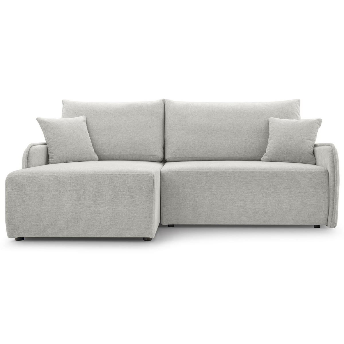ECKSOFA Netarro, Graubeige Chenille, linksseitig - Taupe/Schwarz, Kunststoff/Textil (198/147cm) - Selsey