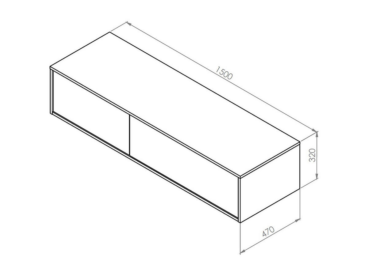 WASCHBECKENUNTERSCHRANK hängend - Beige - 150 cm - ISAURE II - Beige, Holz (150/32/47cm) - Vente-Unique