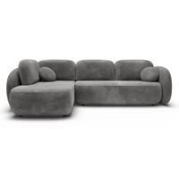 ECKSOFA Dunkelgrau OLIVIO II Ausziehbar Links - Dunkelgrau/Grau, Textil (289/190cm) - Sepro Meble