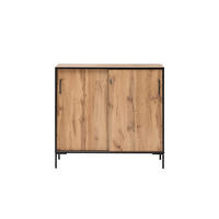 SCHIEBETÜRENSCHRANK Panda 96x100x41 cm 2 Fächern & 2 Schiebetüren Eiche - Eichefarben, Holz (100/96/41cm) - PROREGAL