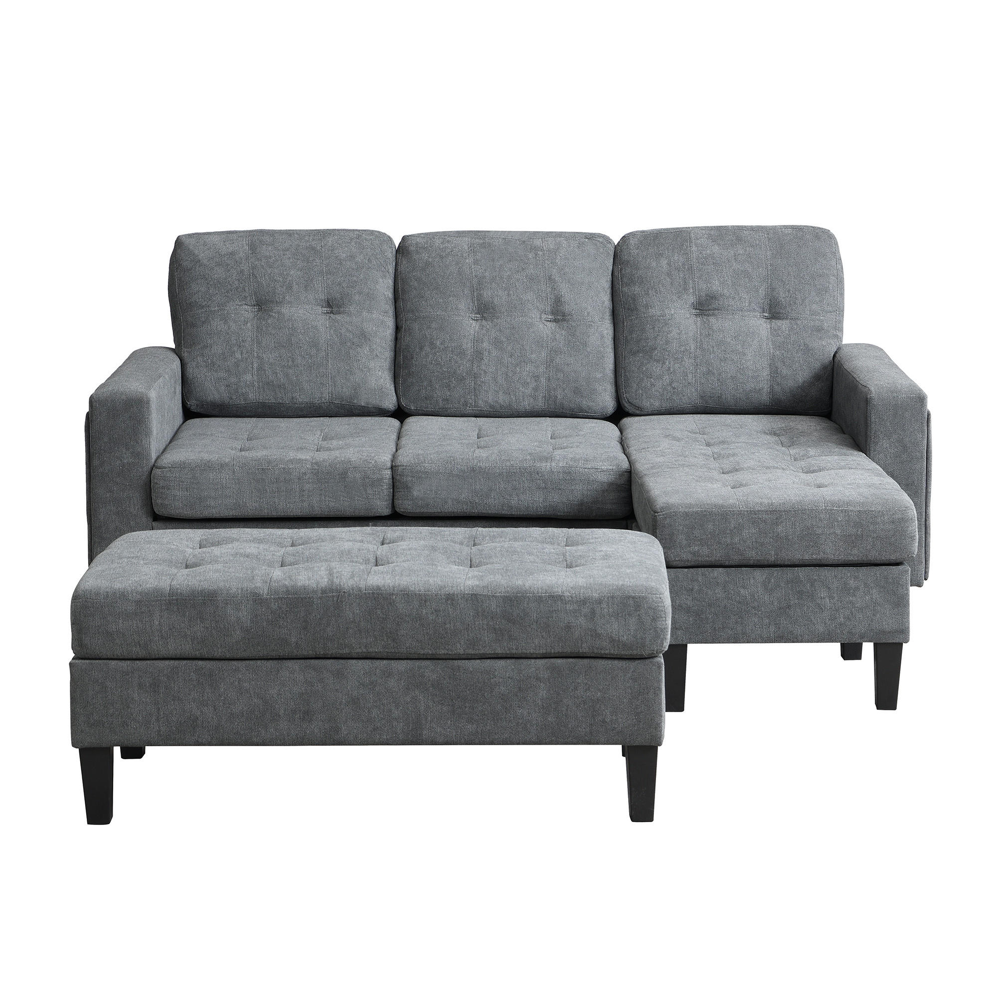 ECKSCHLAFSOFA 185/135/85 cm Antikgrau - Grau, Textil (135/185cm)