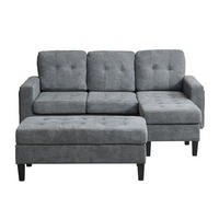 ECKSCHLAFSOFA 185/135/85 cm Antikgrau - Grau, Textil (135/185cm)