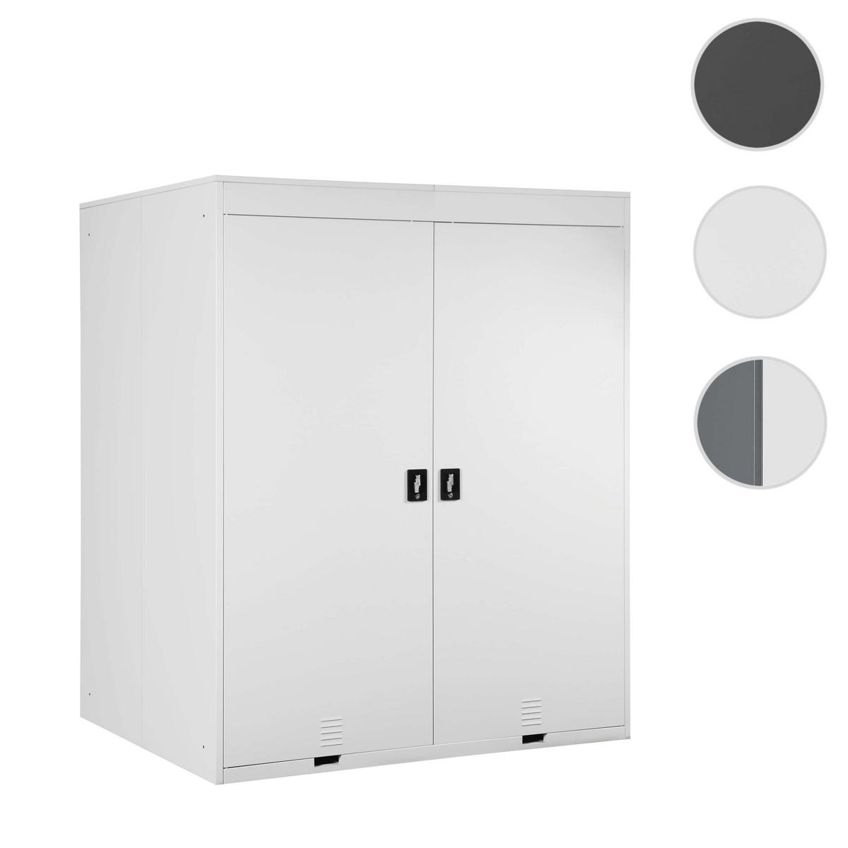 2ER-FAHRRADGARAGE rechteckig Hellgrau - Hellgrau, Metall (157/192/122cm) - MCW