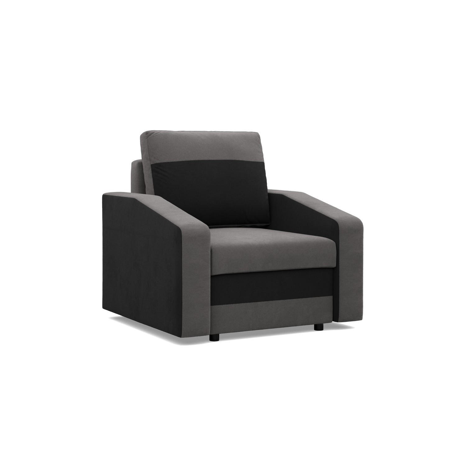 LOUNGESESSEL ORION, BONELL, Grau + Schwarz - Schwarz/Grau, Textil (83/92/92cm)
