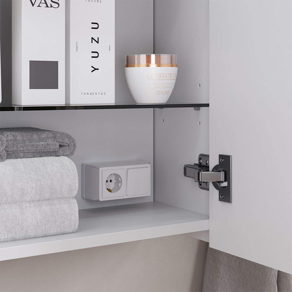 BADMÖBEL-SET Alina Weiß 4 Teile - Weiß, Holzwerkstoff (80/60/30cm) - Vicco