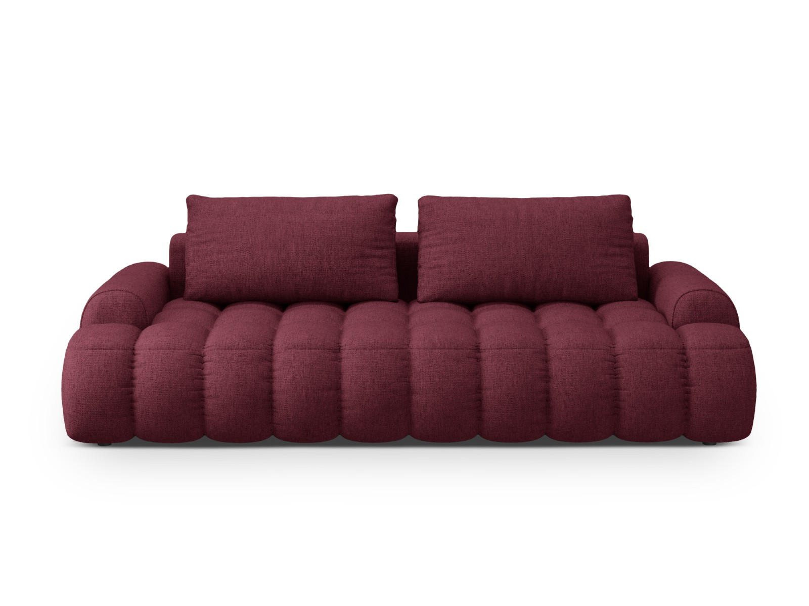 AUSKLAPPBARES-SOFA mit Bettkasten Linz aus strukturiertem Stoff burgundfarben 4 Sitzplätze - Bordeaux, Textil (100/84/250cm) - Cosmopolitan Design