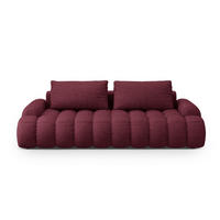 AUSKLAPPBARES-SOFA mit Bettkasten Linz aus strukturiertem Stoff burgundfarben 4 Sitzplätze - Bordeaux, Textil (100/84/250cm) - Cosmopolitan Design