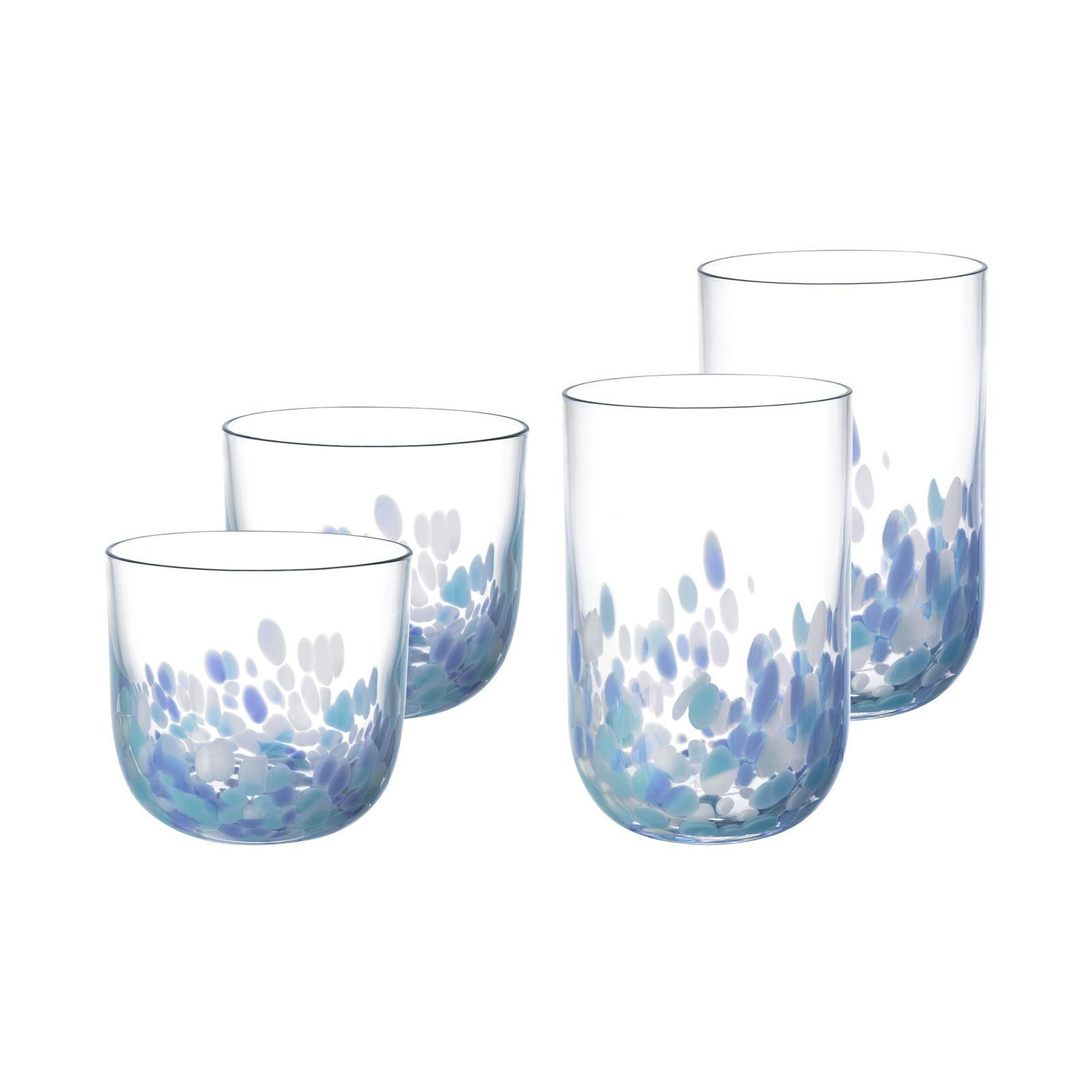 WASSER- UND LONGDRINKGLAS-SET Like Confetti blau 4er Set - Blau, Glas - like.Villeroy & Boch