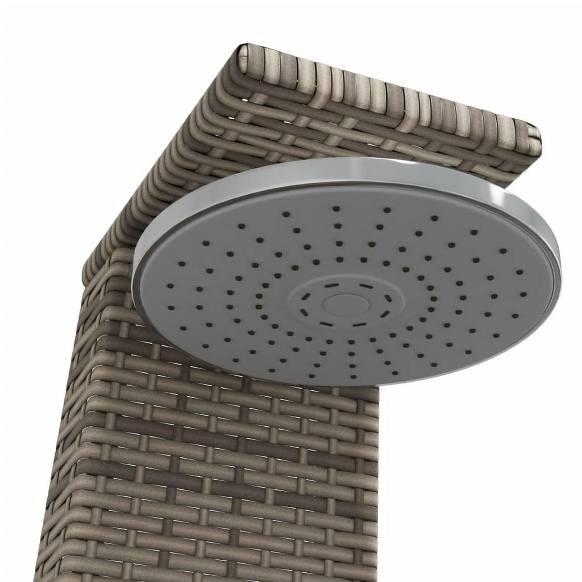 GARTENDUSCHE Grau 55/60/224 Cm Poly Rattan Und Akazienholz - Grau, Holz (55/224/60cm) - vidaXL