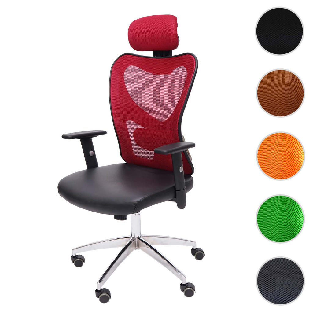 Thumbnail - MCW Profi-Bürostuhl, Rot, Textil, 67x136x71 cm, Arbeitszimmer, Bürostühle, Drehstühle