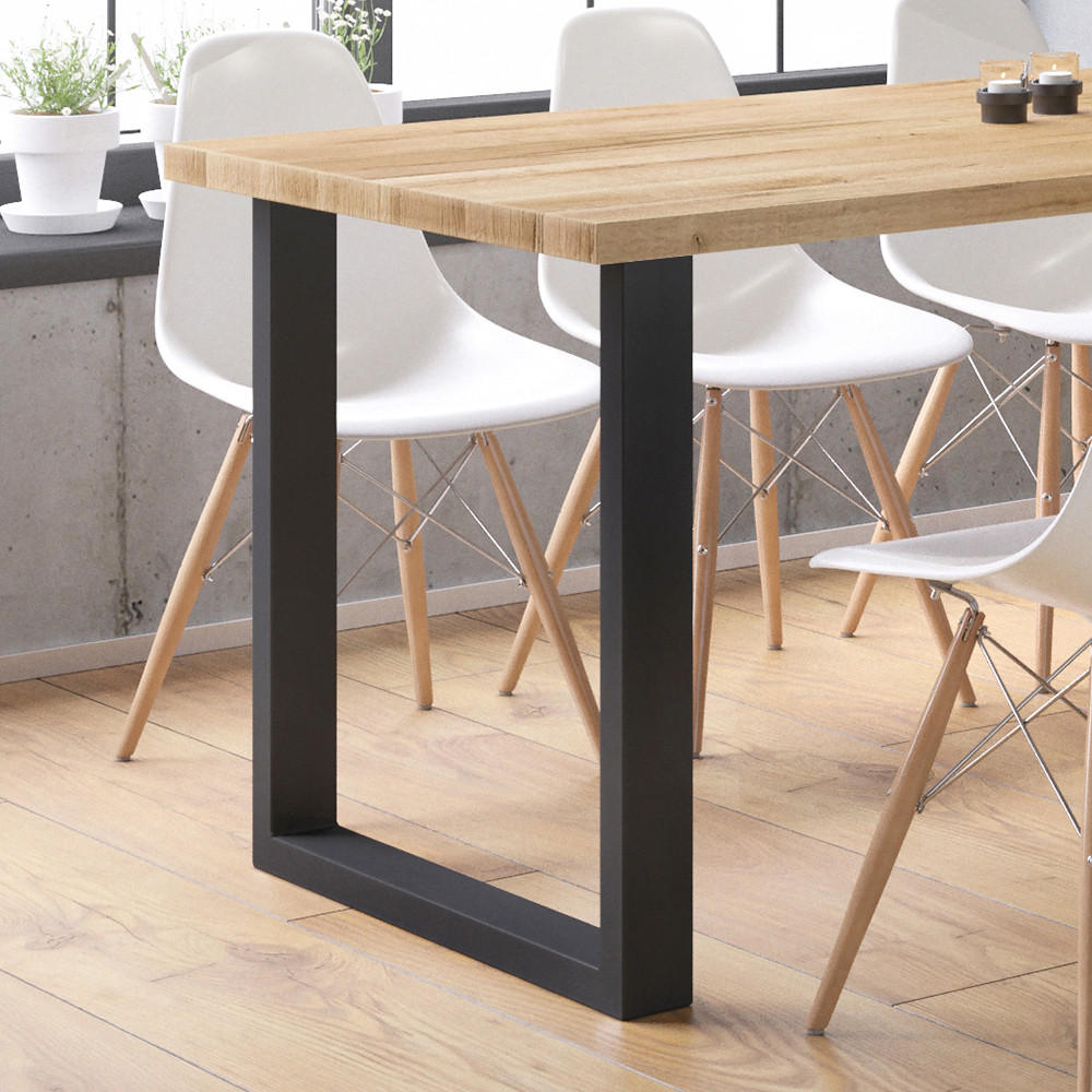 TISCHBEINE Schwarz 70 x 72 cm Quadratisch - Schwarz, Metall (70/72/8cm) - Vicco