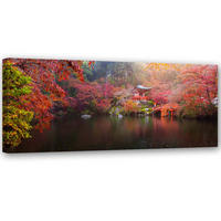 LEINWANDBILD Japan in Herbstfarben 120x40cm - Rot, Textil (120/40cm) - Feeby