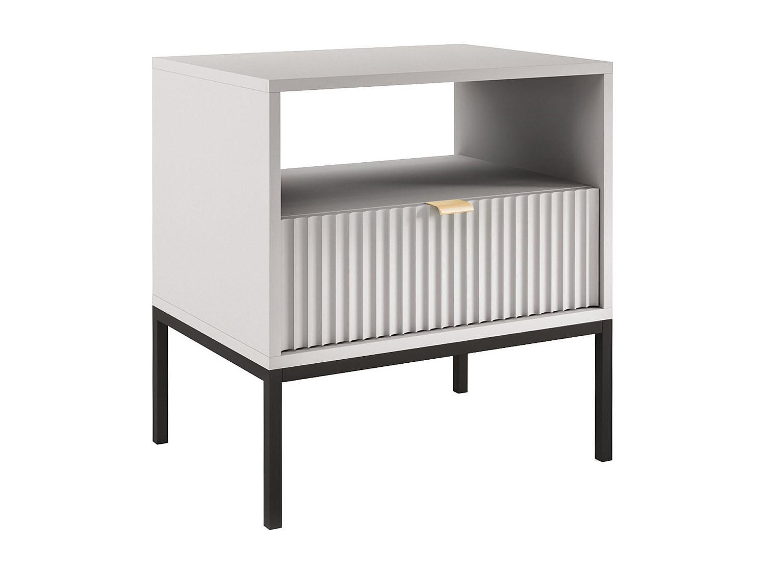 NACHTTISCH mit 1 Schublade & 1 Ablage - Grau - LIOUBA - Hellgrau, Holz (39/56/54cm) - Pascal Morabito