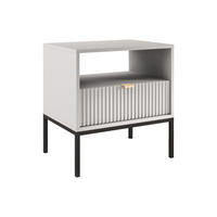 NACHTTISCH mit 1 Schublade & 1 Ablage - Grau - LIOUBA - Hellgrau, Holz (54/56/39cm) - Pascal Morabito