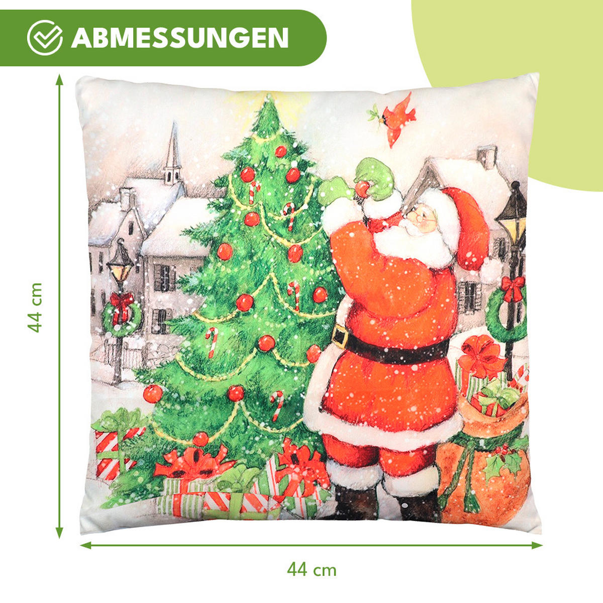 KISSENBEZUG Weihnachts Dekokissenbezug 44x44cm - Grau, Textil (45/45cm) - KRUMAD