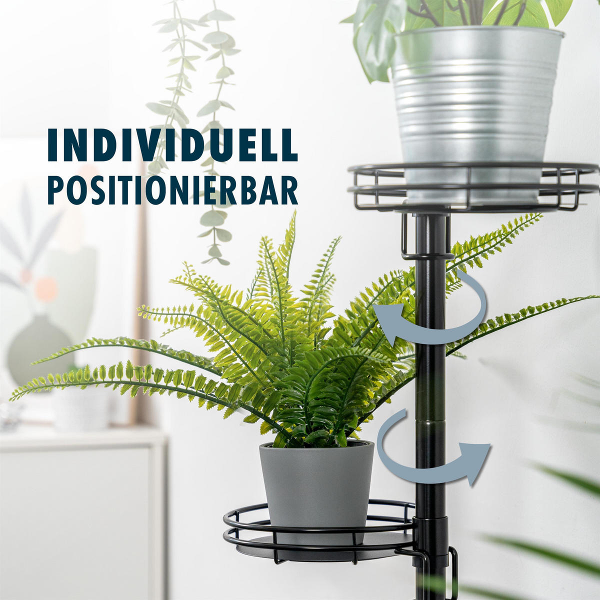 ZUSATZ-PFLANZENTELLER, schwarz - Schwarz, Metall (23/20/4.5cm) - bremermann