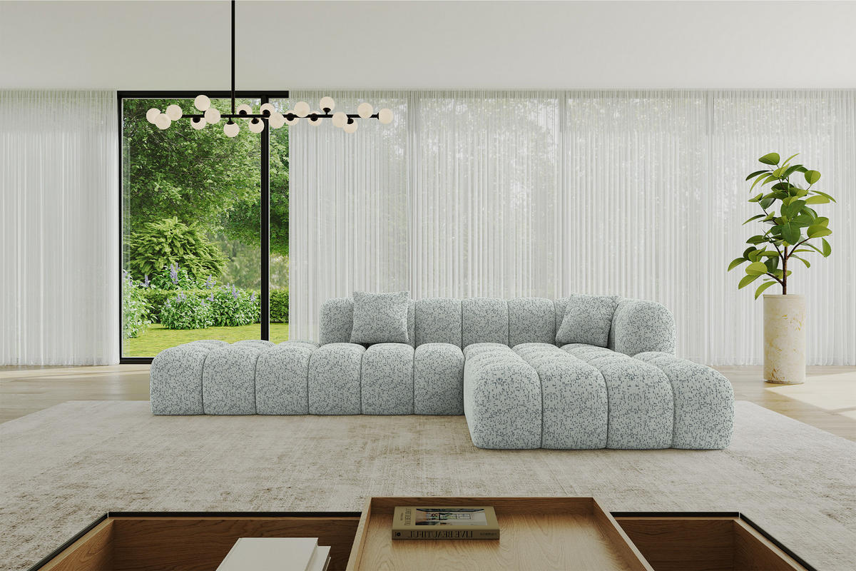 ECKSOFA Ottomane Rechts OLEA-L2 - 289x176x71 cm Grün - Waldgrün/Schwarz, Holzwerkstoff/Kunststoff (289/176cm)