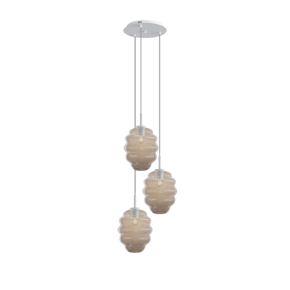 GALERIELEUCHTE Echos 3-flammig Klar Ø 25cm - Klar/Weiß, Glas (25/25/28cm) - s.luce