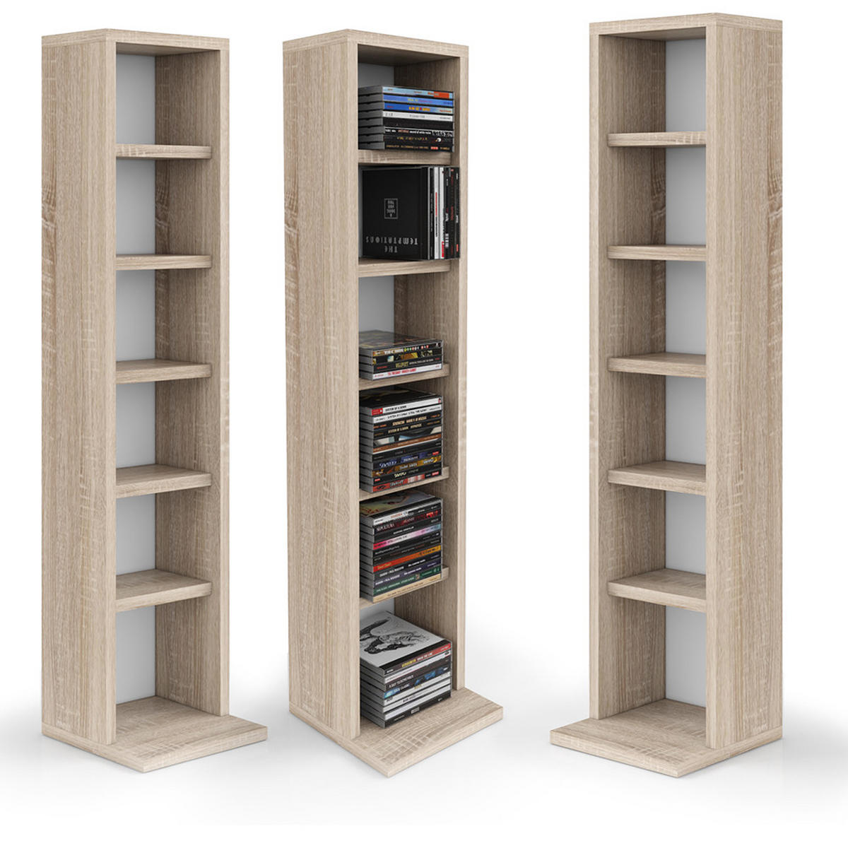 CD-REGAL Sonoma 21 x 91.8 cm - Sonoma Eiche, Holzwerkstoff (21/91.8/20cm) - Vicco