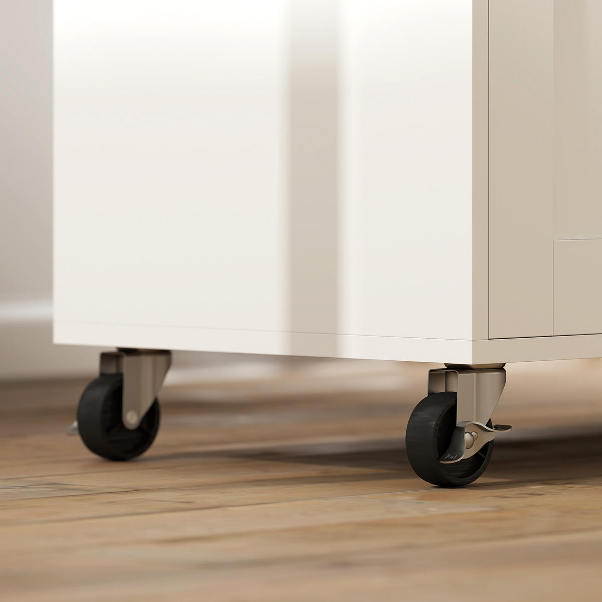 KÜCHENINSEL Küchenwagen auf Rollen mit abklappbarer Arbeitsplatte Ablage Weiß - Schwarz/Weiß, Holzwerkstoff (68/85/120cm) - HOMCOM