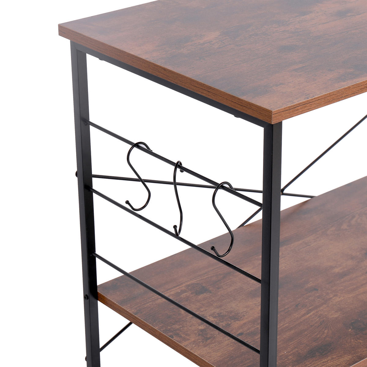 KÜCHENROLLWAGEN - Dunkelbraun, Holzwerkstoff/Metall (80/87/40cm) - Relaxdays