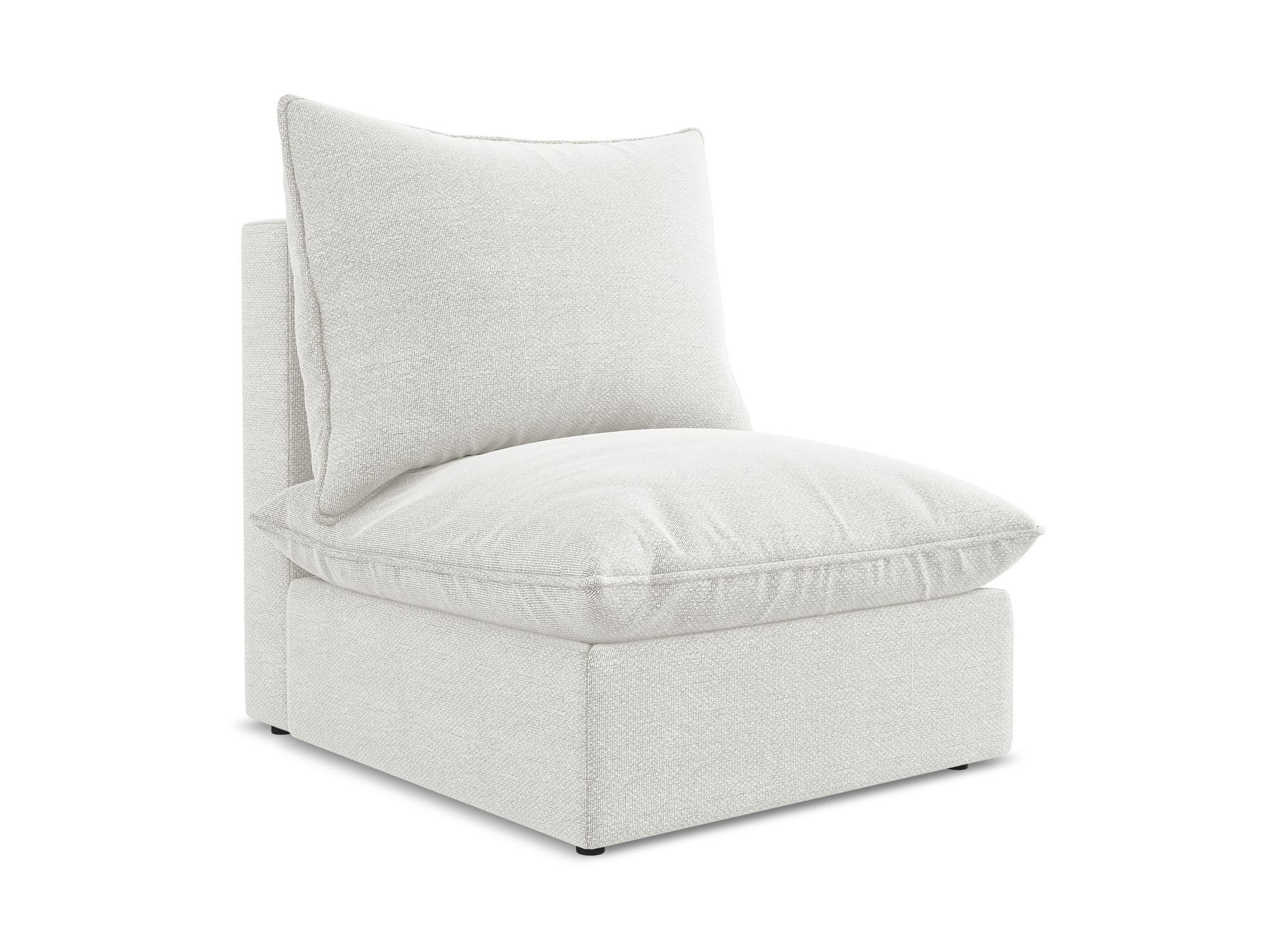 SOFAELEMENT Bouclé Stoff Weiß - Schwarz/Weiß, Holzwerkstoff/Kunststoff (75/77/90cm) - Makamii