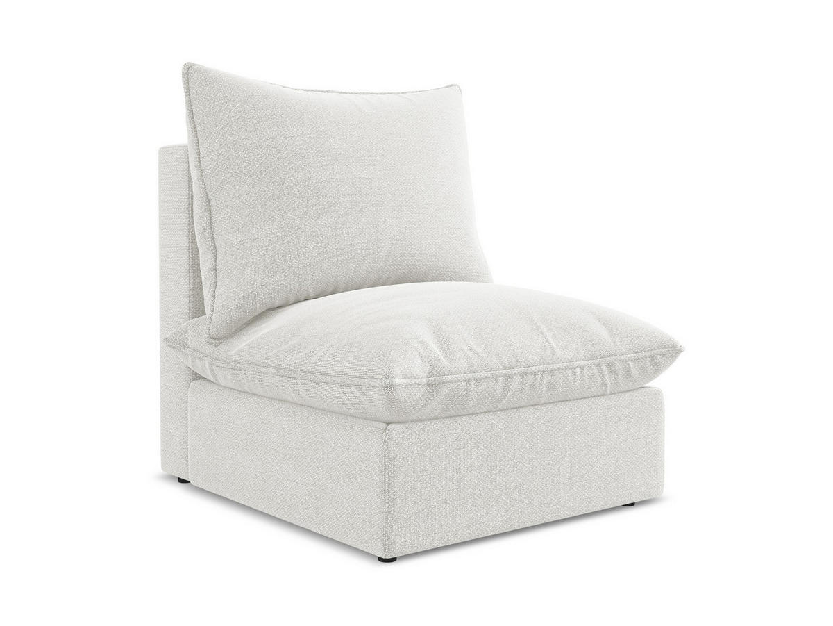 SOFAELEMENT Bouclé Stoff Weiß - Schwarz/Weiß, Holzwerkstoff/Kunststoff (75/77/90cm) - Makamii