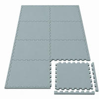 SPIELMATTE mit Rand - 8er Set - 50x50 cm - Graublau - Blau, Kunststoff (50/50cm) - Littletom