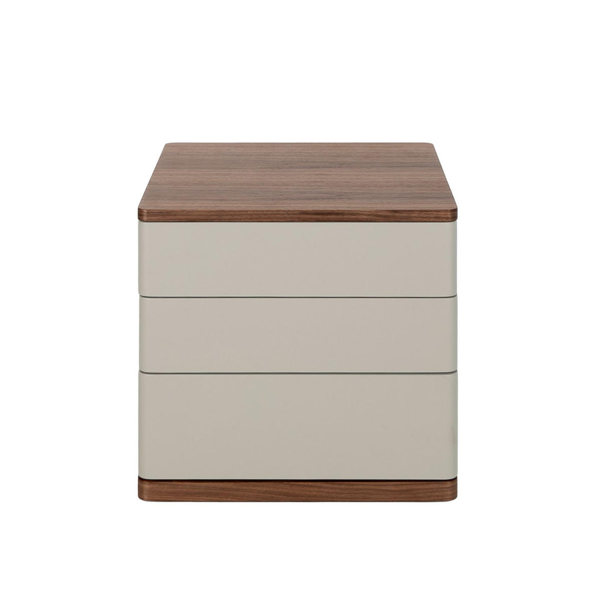 NACHTSCHRANK Nachttisch aus grauem Holz und Nussbaum 46/46/45 cm - Walnussfarben/Grau, Holz (46/45/46cm) - ANGEL CERDA