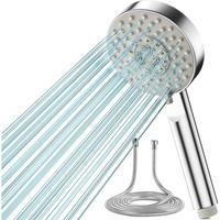 HANDBRAUSE Set mit 2M Schlauch, 5 Strahlarten, Hochdruck, Wassersparend, Grau - Grau, Kunststoff (8/12.7/20cm)