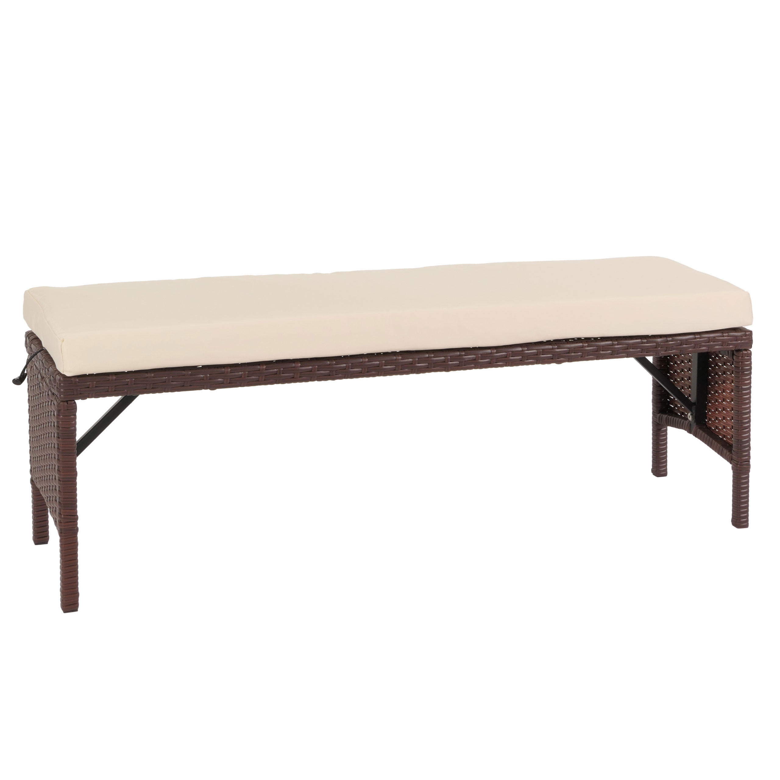 POLY-RATTAN SITZBANK Braun - Braun, Kunststoff (112/35/30cm) - MCW