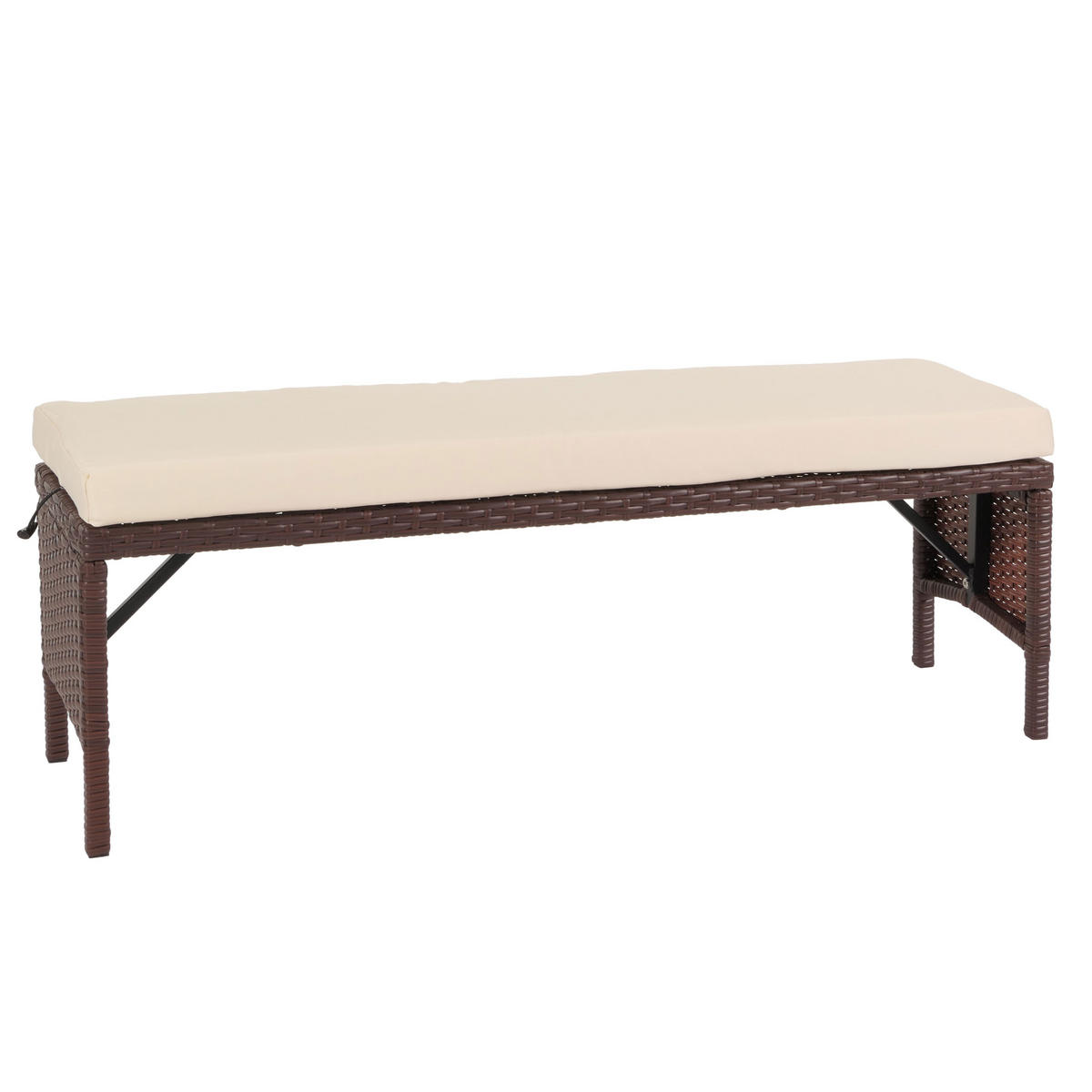 POLY-RATTAN SITZBANK Braun - Braun, Kunststoff (112/35/30cm) - MCW