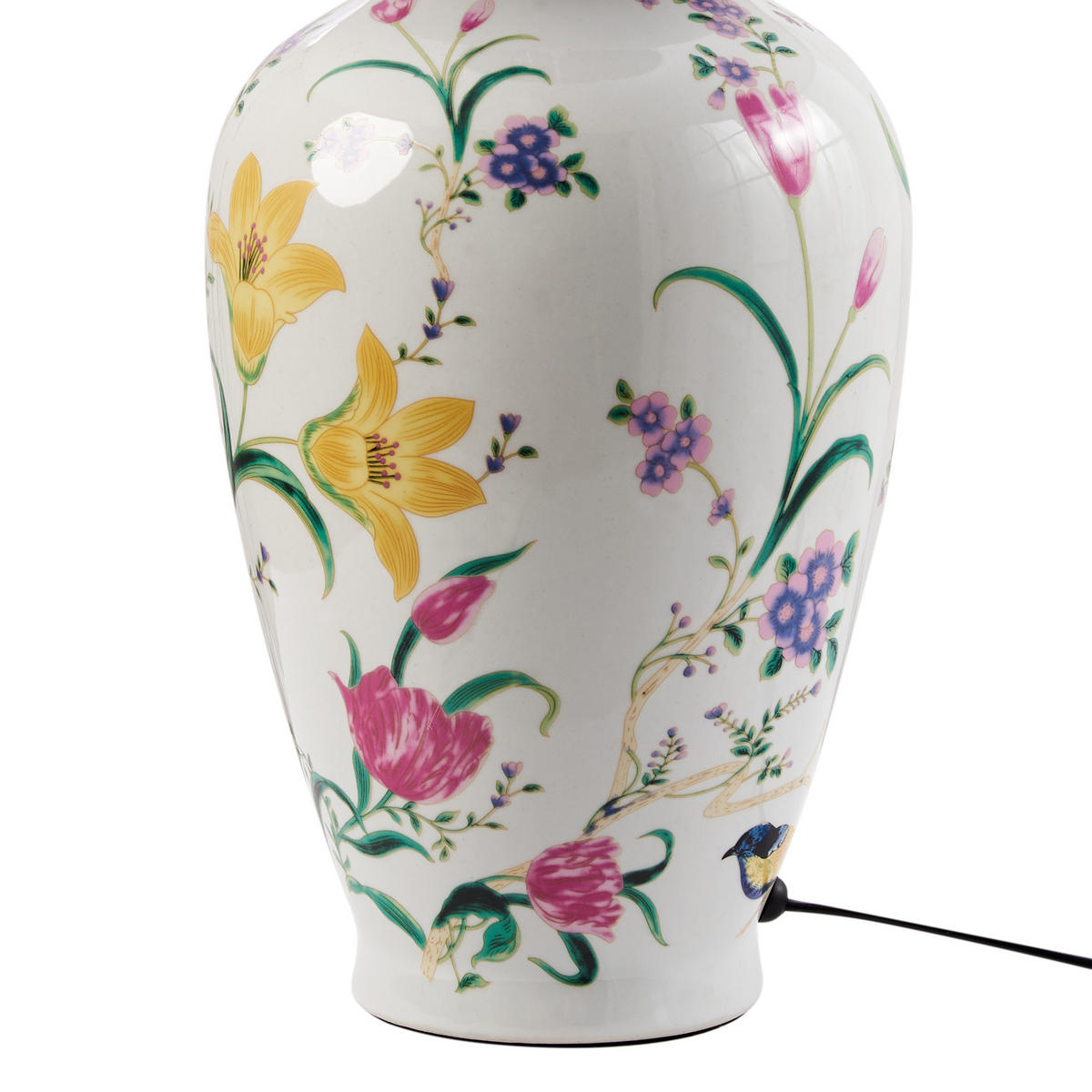 TISCHLAMPE Weiß Acrosso - Blau/Pink, Keramik (32/32/56cm) - Beliani