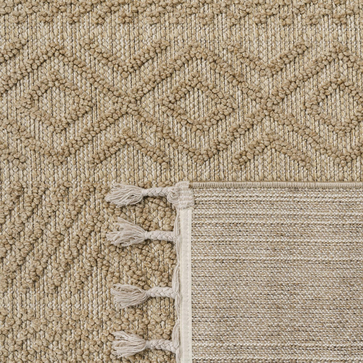 KURZFLORTEPPICH, mit Struktur, Florhöhe 7 mm, Natur, 120 x 160 cm - Beige, Textil (120/160cm) - KADIMA DESIGN