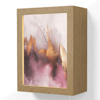 NÁSTĚNNÁ LAMPA Fialová - abstraktní - barva - zlatá 15x20 cm - světle fialová, kompozitní dřevo (15/20/8cm) - OnlyWow