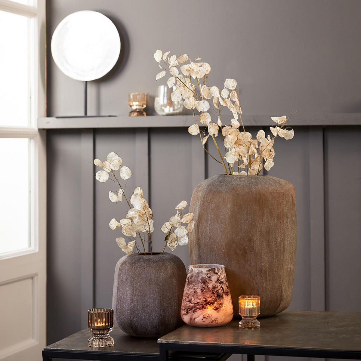 VASE Pacengo Braun Ø33/42 cm - Dunkelbraun, Glas (33/42cm) - Light & Living